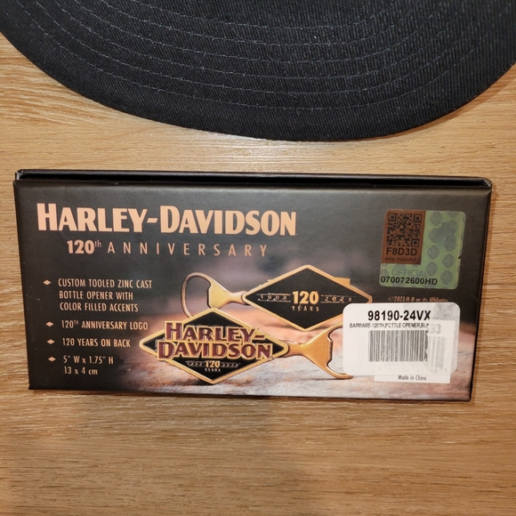 Harley Davidson 120th Anniversary Men's Snapback Hat Cap And Bottle Opener New - Picture 9 of 12
